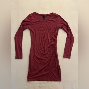 Bobi Los Angeles Brick Red Long Sleeve Knit Dress Size Medium